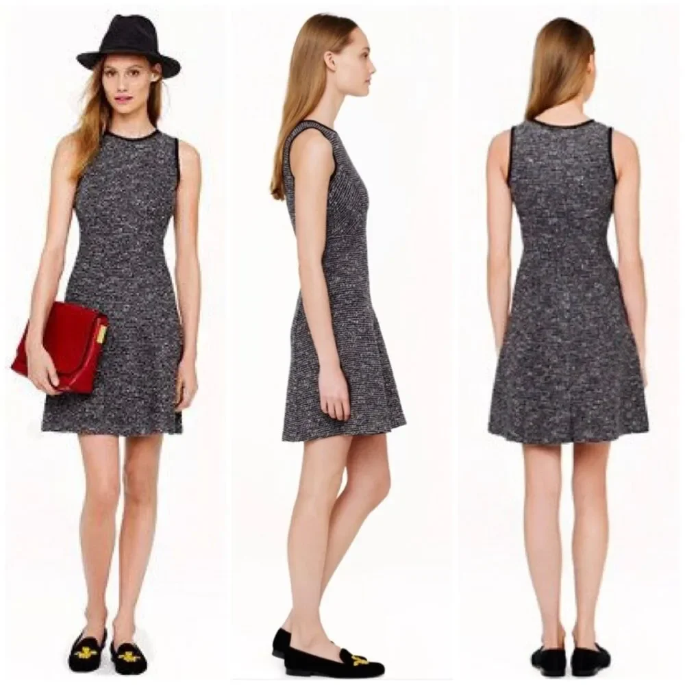J. Crew Sleeveless Tweed Flare Dress